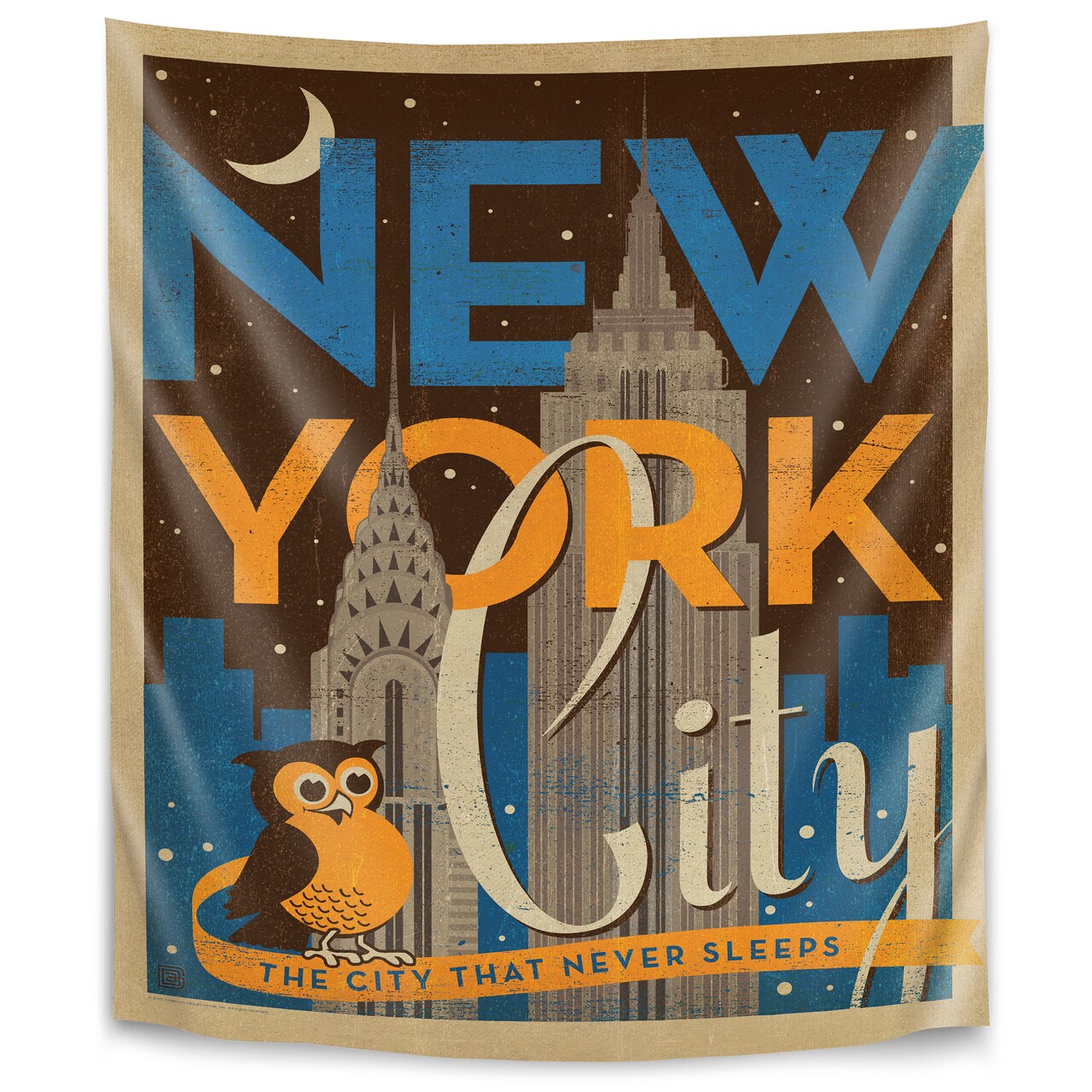 Nyc Night Owl by Anderson Design Group  Wall Tapestry - Americanflat